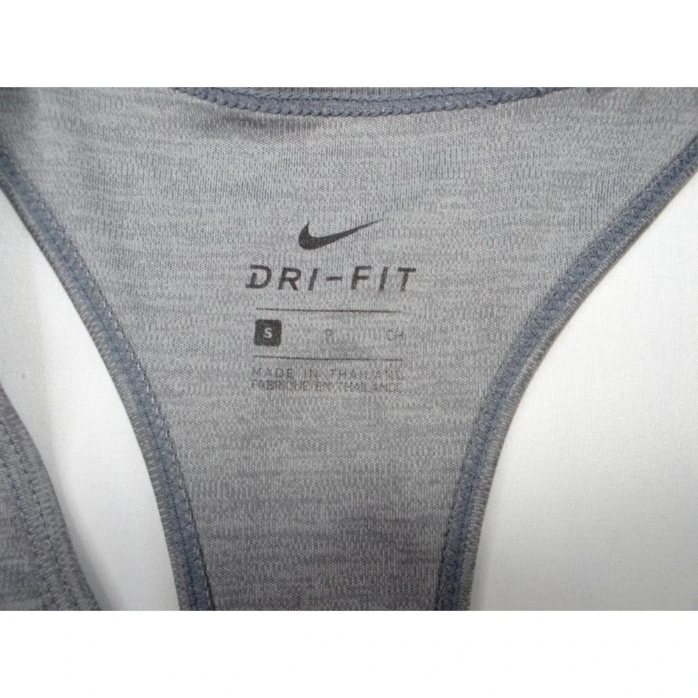 Nike Dri Fit Racerback Tank Top Gray Pink Stripes Athletic Workout Size‎ S